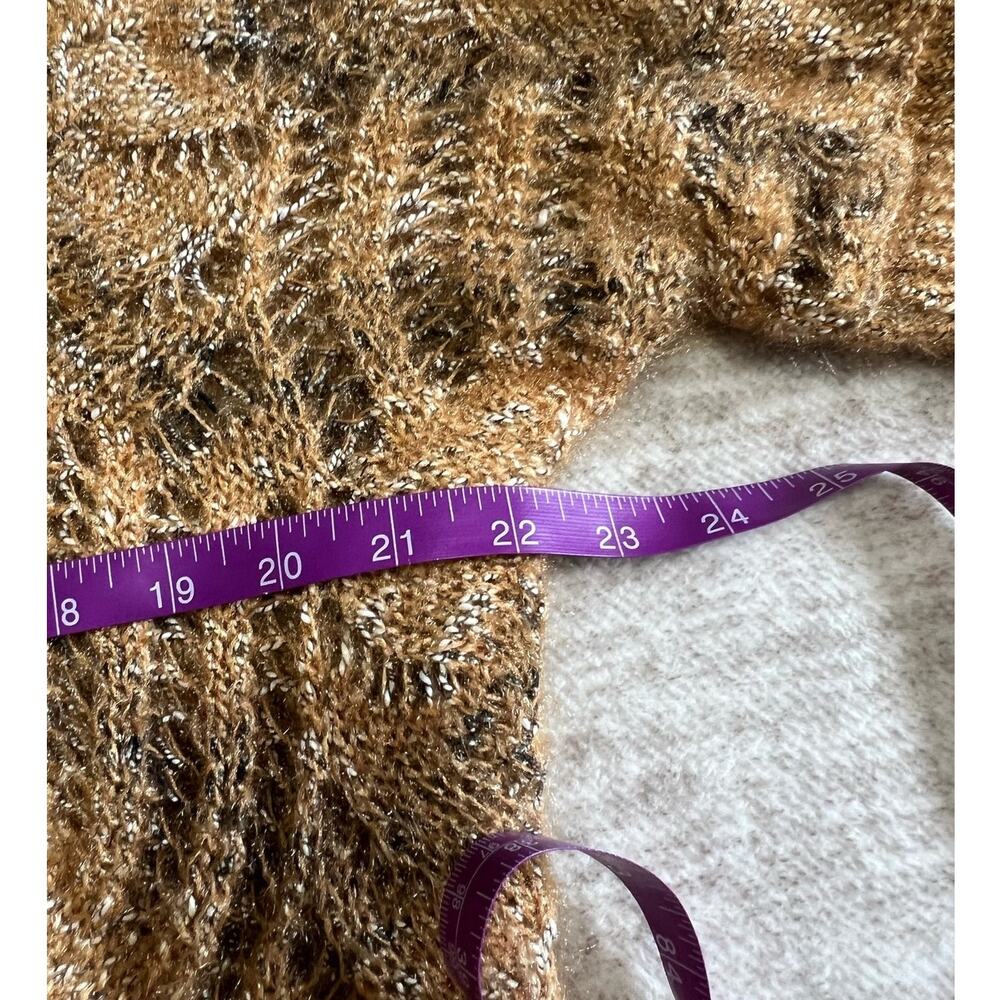 Cellabie Mustard Yellow Open Knit Cropped Sweater One Size Boho Festival Y2K - Picture 11 of 11